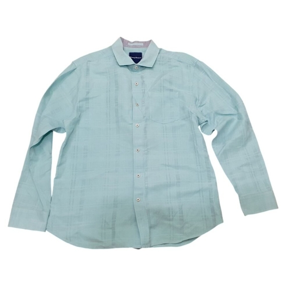 Tommy Bahama Men’s Linen Long Sleeve Shirt Sea Glass Breezer Size L - Picture 3 of 12